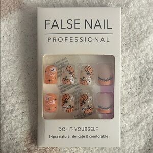 Halloween Press-On Nails - Orange and Black